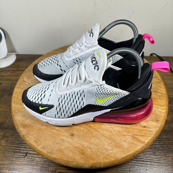 Nike Air Max 270 White Black Volt Laser Fuchsia 943345-102 Shoe Women's Size 7.5 - Picture 5 of 9